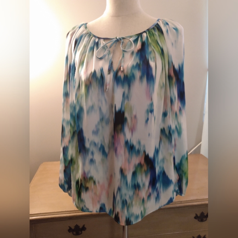 Jennifer Lopez MultiColor Oversized Balloon Sleeve Blouse, XS